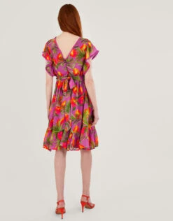 MONSOON Atiena Print Dress In Sustainable Viscose Purple -Amour Fashion 24 54288004 3