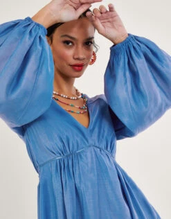 MONSOON Palmer Maxi Dress In Recycled Polyester Blue -Amour Fashion 24 54291102 4