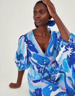 MONSOON Swirl Print Maxi Dress Blue -Amour Fashion 24 54314102 4