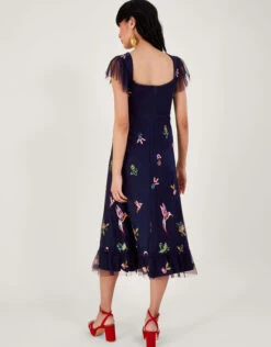 MONSOON Helena Embellished Tea Dress In Recycled Polyester Blue -Amour Fashion 24 64019861 3