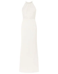 MONSOON Anne Lace Back Satin Maxi Wedding Dress Ivory -Amour Fashion 24 64020746 4