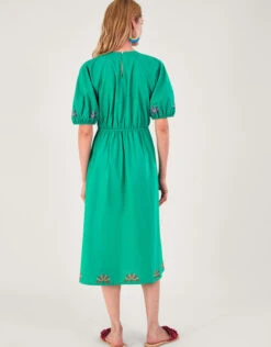 MONSOON Embroidered Flower Midi Dress Green -Amour Fashion 24 64031707 3