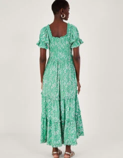MONSOON Gigi Print Bardot Maxi Dress In Sustainable Viscose Green -Amour Fashion 24 64043407 3