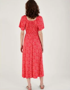 MONSOON Sainy Geometric Print Dress Red -Amour Fashion 24 64072409 3