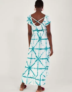 MONSOON Tie Dye Cross Print High Low Dress In LENZING™ ECOVERO™ White -Amour Fashion 24 64178313 3