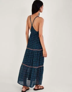 MONSOON Embellished Print Maxi Cami Dress In Sustainable Viscose Blue -Amour Fashion 24 64180861 3