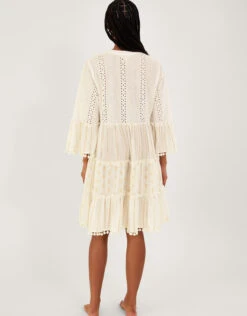 MONSOON Metallic Tassel Kaftan Dress Ivory -Amour Fashion 24 64181146 3