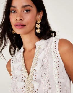 MONSOON Metallic Maxi Kaftan Dress Ivory -Amour Fashion 24 64181346 3