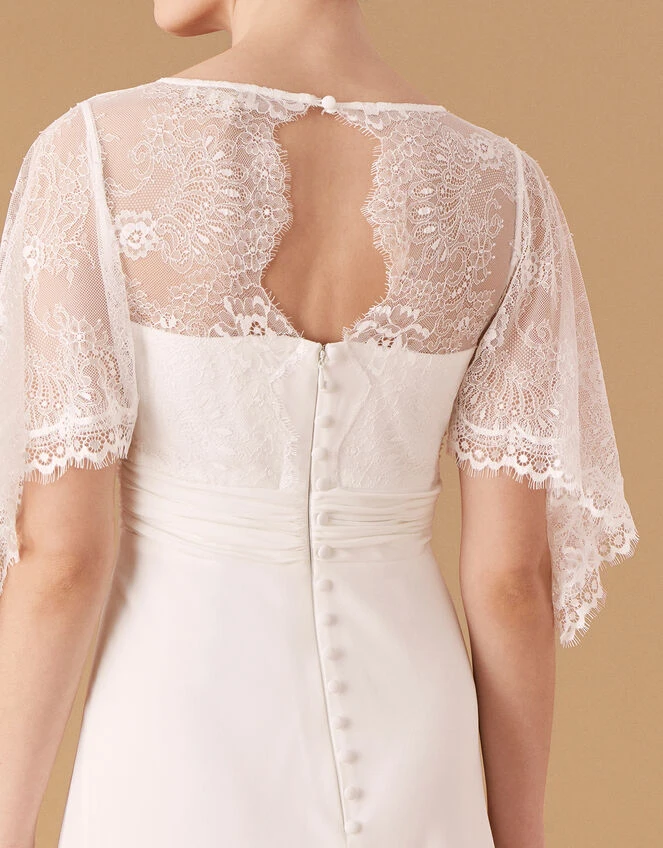 MONSOON Linda Lace Angel Sleeve Bridal Dress Ivory 6 MONSOON Linda Lace Angel Sleeve Bridal Dress Ivory - Image 4