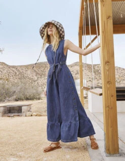 MONSOON Hemp Denim Sleeveless Tiered Dress Blue -Amour Fashion 25 34067539 6