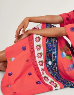 MONSOON Lucy Layered Sleeve Embellished Maxi Dress Orange -Amour Fashion 25 54087034 4