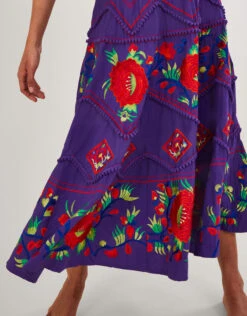 MONSOON Meryl Embellished Midi Dress Purple -Amour Fashion 25 54087104 4