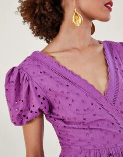 MONSOON Fabiola Broderie Dress Purple -Amour Fashion 25 54088804 4