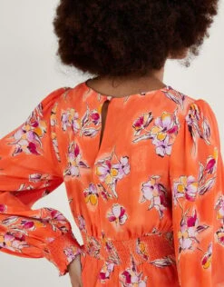 MONSOON Talitha Tea Dress In Sustainable Viscose Orange 10 MONSOON Talitha Tea Dress In Sustainable Viscose Orange -Amour Fashion 25 54275215 5