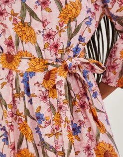 MONSOON Leilah Shirt Dress In Linen Blend Pink -Amour Fashion 25 54280121 4