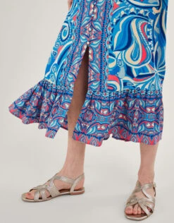 MONSOON Raegan Contrast Print Dress With LENZING™ ECOVERO™ Blue -Amour Fashion 25 54280302 4