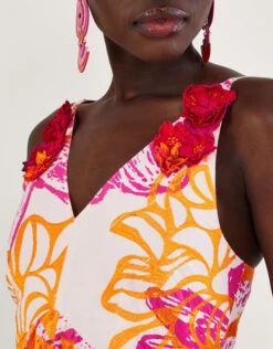 MONSOON Marguerite Floral Poplin Dress In Sustainable Cotton Ivory -Amour Fashion 25 54281846 4