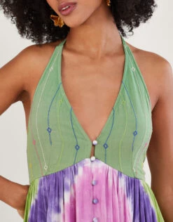 MONSOON Halter Chevron Tie Dye Print Dress In LENZING™ ECOVERO™ Pink -Amour Fashion 25 54283410 4