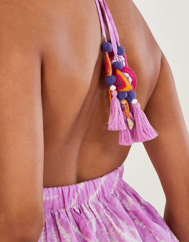 MONSOON Shibori Dye Print Tiered Dress Purple 7 MONSOON Shibori Dye Print Tiered Dress Purple - Image 5