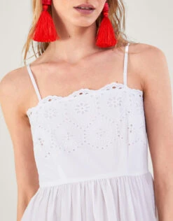 MONSOON Broderie Neck And Hem Cami Dress White -Amour Fashion 25 54315213 4