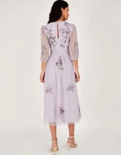 MONSOON Karen Embroidered Dress In Recycled Polyester Purple -Amour Fashion 25 64027294 4