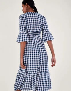MONSOON Gingham Dress Blue -Amour Fashion 25 64033361 4