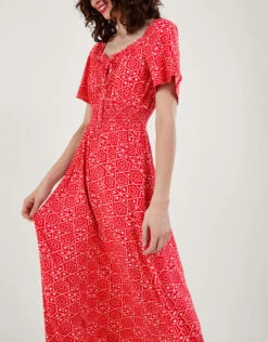 MONSOON Sainy Geometric Print Dress Red -Amour Fashion 25 64072409 4