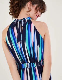 MONSOON Holly Print Halter Neck Maxi Dress Blue -Amour Fashion 25 64074761 4