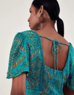 MONSOON Print Midi Dress Blue -Amour Fashion 25 64177680 4