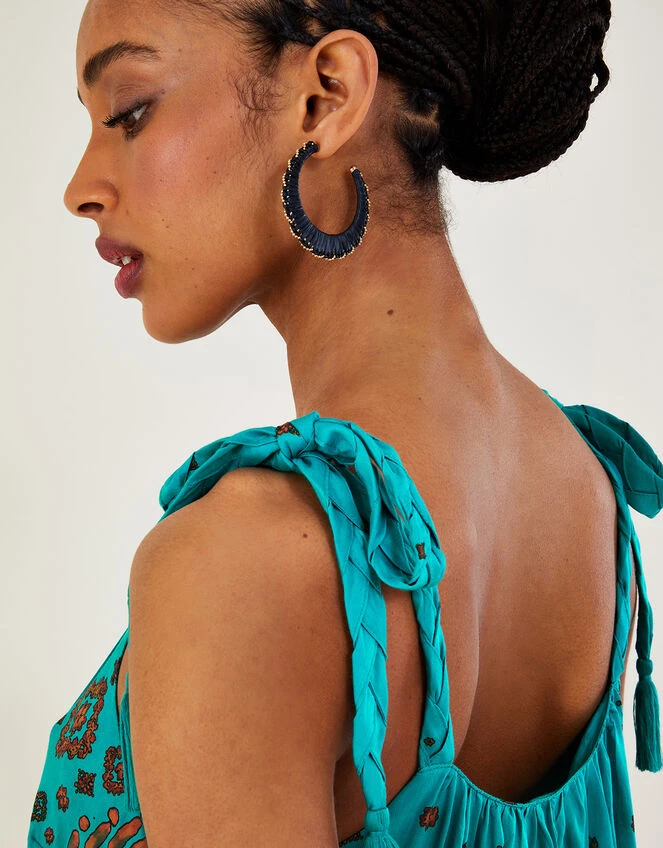 MONSOON Tile Print Flippy Dress Blue 6 MONSOON Tile Print Flippy Dress Blue - Image 4