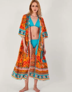 MONSOON Palm Print Dress In LENZING™ ECOVERO™ Orange -Amour Fashion 25 64178515 4