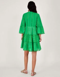 MONSOON Metallic Tassel Kaftan Dress Green -Amour Fashion 25 64181107 4