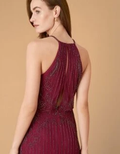 MONSOON Belle Bead Embellished Maxi Dress In Recycled Fabric Red -Amour Fashion 25 95061219 5