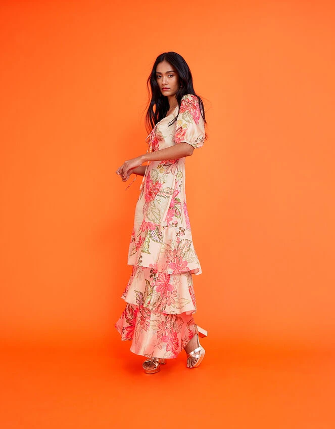 MONSOON Daisy Print Tiered Maxi Dress Natural 3 MONSOON Daisy Print Tiered Maxi Dress Natural