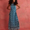 MONSOON Geometric Tile Print Halter Maxi Dress Teal -Amour Fashion 51 34736179 1