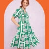 East Ula Print Dress Green -Amour Fashion 51 41547107 1