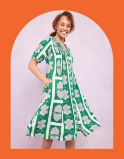 East Ula Print Dress Green