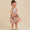 MONSOON Baby Rose Print Satin Dress Pink -Amour Fashion 51 51504412 6