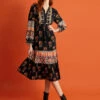 MONSOON Print Heritage Embroidered Heritage Smock Dress Black -Amour Fashion 51 54004401 6