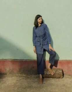 MONSOON Shirley Denim Shirt Dress Blue