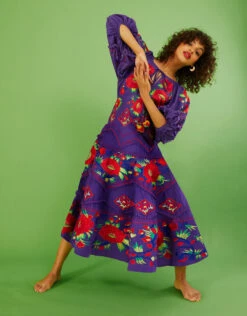 MONSOON Meryl Embellished Midi Dress Purple