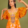 MONSOON Print Kaftan Dress In LENZING™ ECOVERO™ Orange -Amour Fashion 51 54283234 6