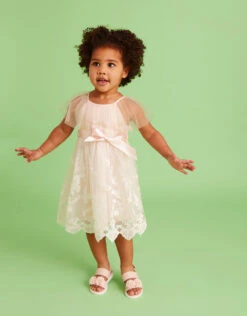 Amour Fashion 18 MONSOON Baby May Butterfly Lace Dress Pink