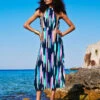 MONSOON Holly Print Halter Neck Maxi Dress Blue -Amour Fashion 51 64074761 7